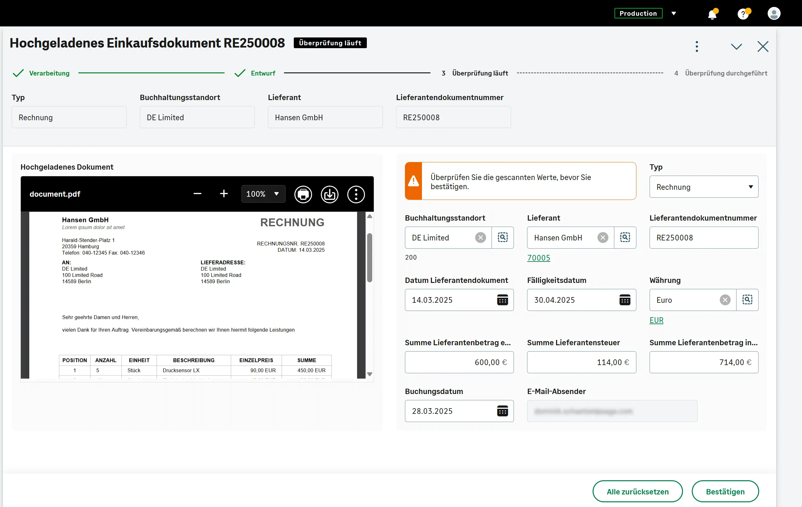 Sage Operations Automatisierung der Eingangsrechnungen